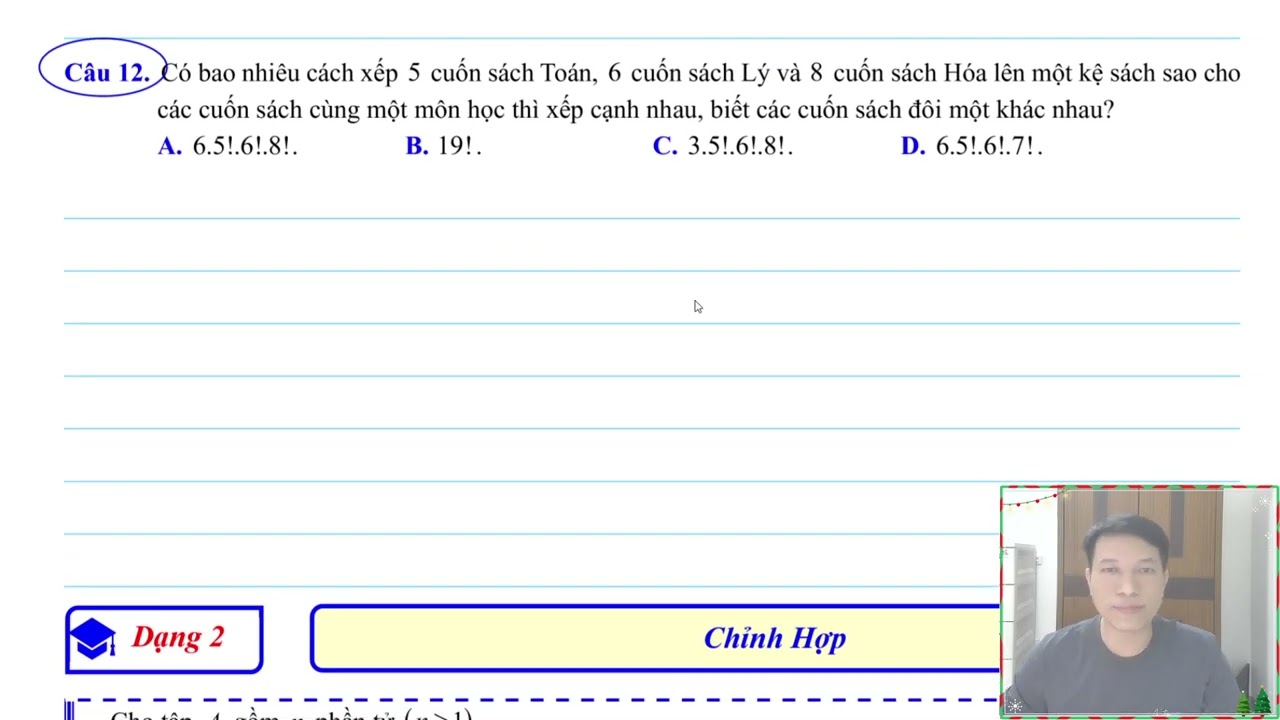 Lớp 10 - Hoán Vị - Chỉnh Hợp - Tổ Hợp - BTVN