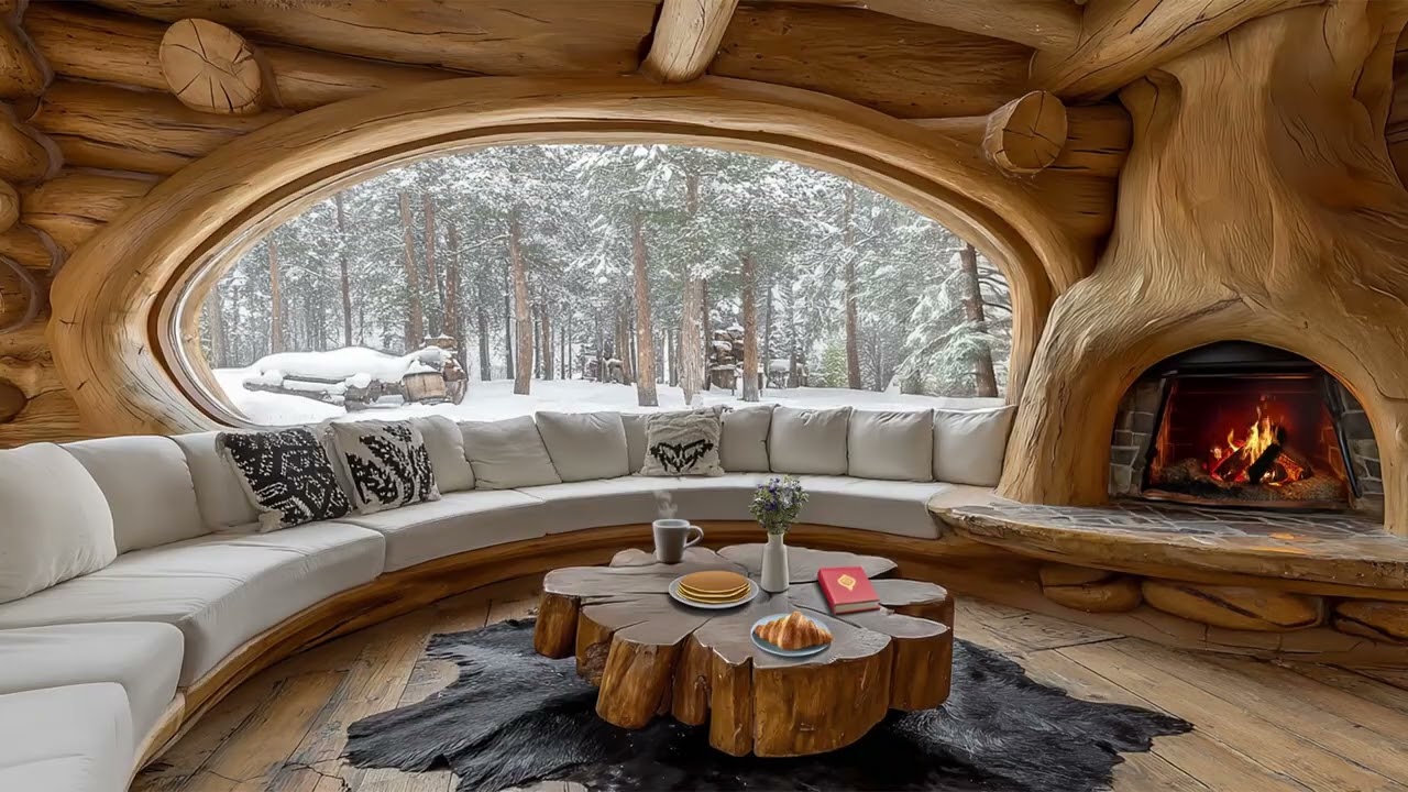 Cozy Cabin Fireplace Ambience & Peaceful Evening 🍂🔥