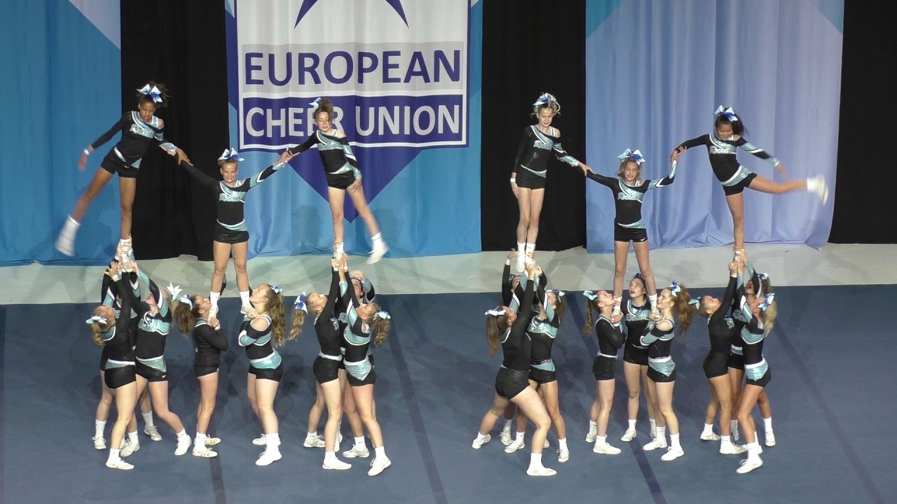 DENMARK ROCKETS FIRE N SMOKE Junior Cheer Allgirl Elite at ECU 2018