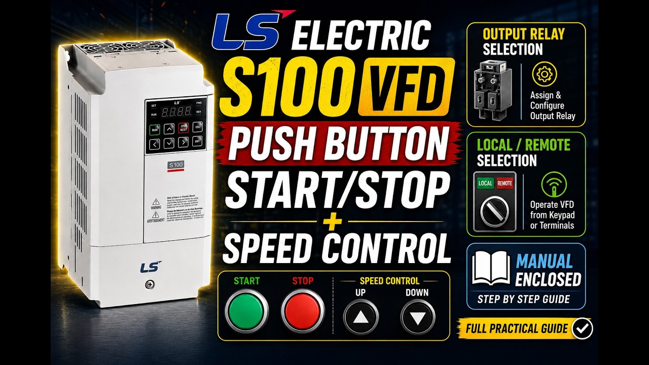 LS S100 VFD: Push Button Start/Stop & Speed Control Setup - YouTube