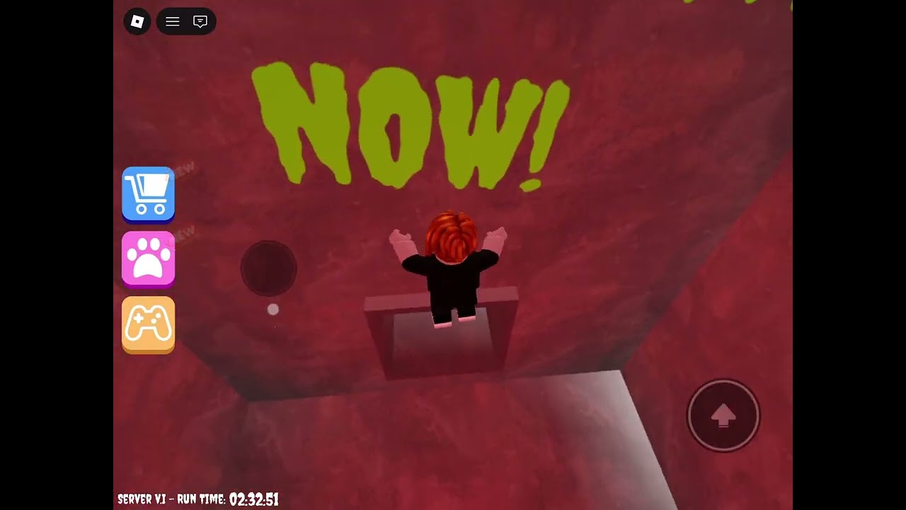 Playing pizzeria obby in Roblox