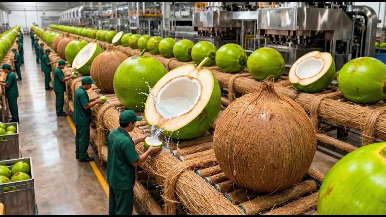 Inside a Modern Coconut Milk Factory – From Fresh Coconuts to Creamy ...