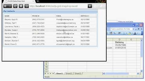 Test ExtJS Datadrop - Grid Plugin