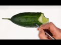 How to Draw a Cucumber – Easy Realistic Drawing