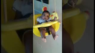 4 month baby on  Hanging Chair | unjal adunna baby |Paru's funny video