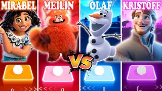 Encanto Mirabel vs Turning Red Meilin vs Frozen Olaf VS Kristoff - Tiles Hop EDM Rush