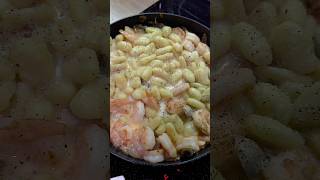 🥔🦐 Ньокки с креветками, шампиньонами и лучком в сливочном соусе