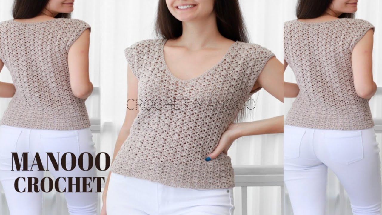 بلوزة كروشيه جديده سهله وجميله / Crochet a new easy and beautiful crochet blouse