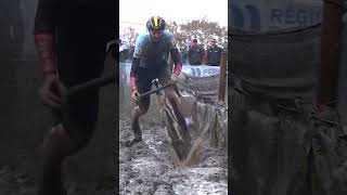 Michael Vanthourenhout manages to stay on the bike through treacherous conditions! 🤯#shorts