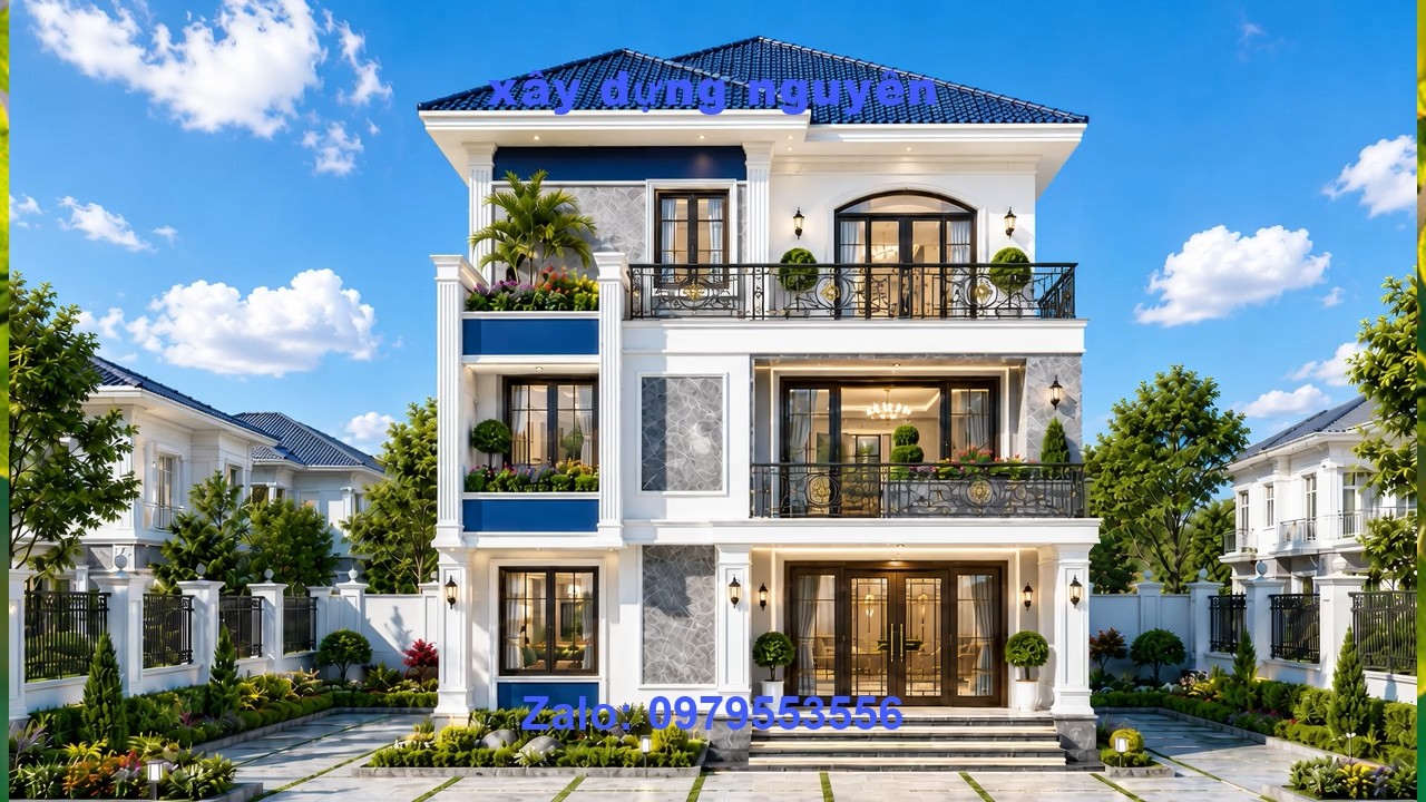 Mẫu Biệt Thự 3 Tầng Mái Nhật Diện Tích 8x22m Thiết Kế 7 Phòng Ngủ #nha3tang #mainhat