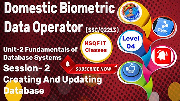 Level 4 Domestic Biometric data Operator II unit-2 S-2 Create & Update database Part-1