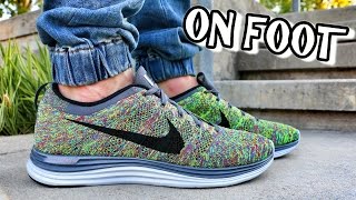 Nike Flyknit Lunar 1 Multicolor - Review + Foot - YouTube