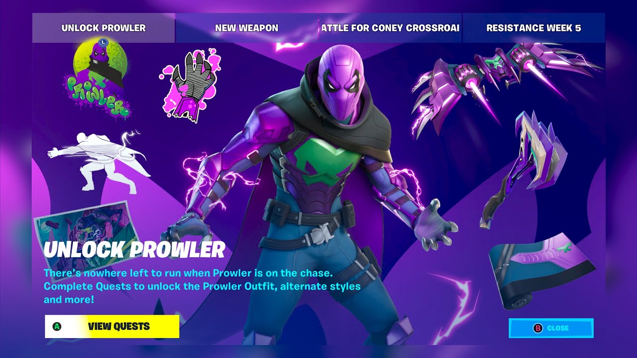How to complete all of the prowler quests/challenges in fortnite