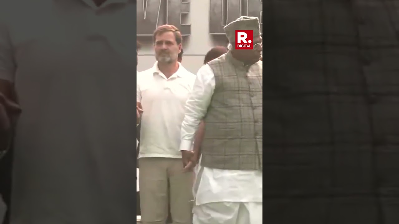 Leaders of INDI alliance come together on one stage to protest against the suspension of 146 MPs