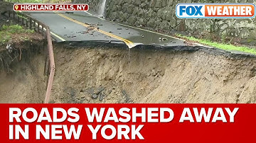 Roads Washed Away, Homes Surrounded By Water Following Deadly Flooding In New York