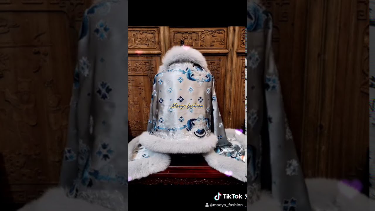 White fur shawl from Maeya Fashion