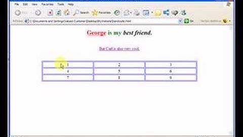 HTML Table formatting options part 1