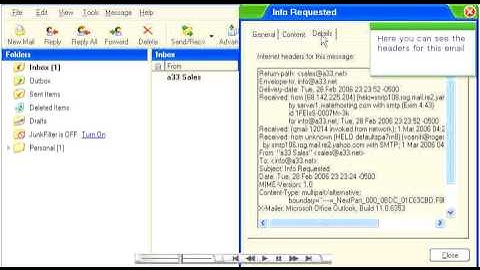 How to view email headers in incredimail