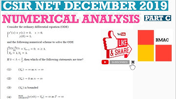 CSIR NET DECEMBER 2019 MATHEMATICS NUMERICAL ANALYSIS PART C
