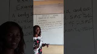 Jossy Science Academy  is live! EQUATIONS OF MOTION.