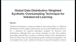 Global Data Distribution Weighted Synthetic Oversampling Technique for Imbalanced Learning