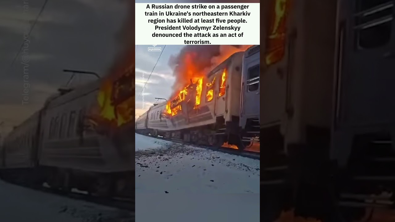 Russian Drone Hits Passenger Train in Ukraine | At Least 5 Killed