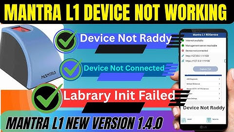 Mantra L1 Device Library Init Failed Error ll Mantra Device Not Raddy ll #mantra