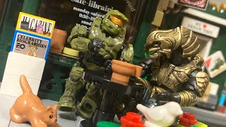 Master Chief and Arby in Café Librairie