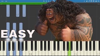 How to play You're Welcome - EASY Piano Tutorial - Moana Soundtrack - Dwayne Johnson chords