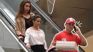 AWKWARD PHONE CALLS as a PIZZA DELIVERY GUY on the ESCALATOR!