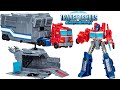 Transformers earthspark optimus prime with battle base trailer