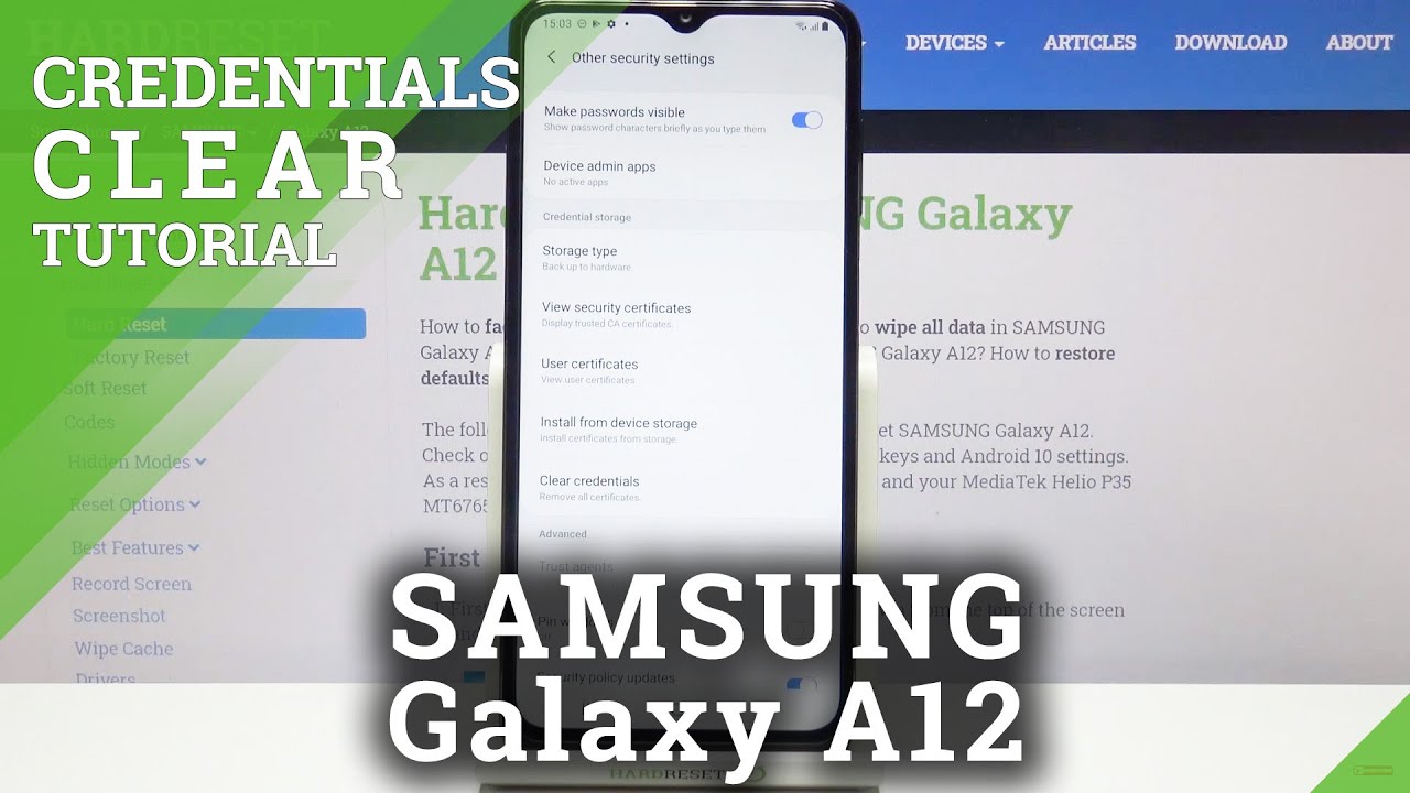 How to Clear Credentials in SAMSUNG Galaxy A12 – Delete Certificates ...