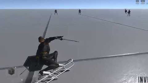 Invector Bot on Alpha Channel Hoverboard w/ Sword and Shield Versus NMEs