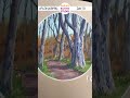 #PleinAirpril Day 10 - Gouache Forest Path ✶ #shorts