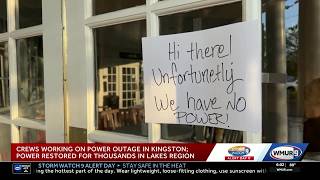 Crews working on power outage in Kingston; power restored for thousands in Lakes Region