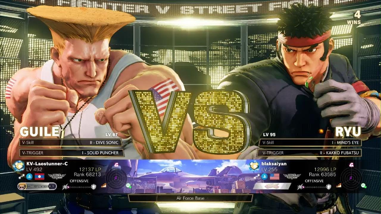 Street Fighter 5 : blaksaiyan vs KV-Laostunner-C