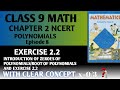 Class 9 Math Ncert chepter 2 zeroes of  polynomials Exercise 2.2✅😊