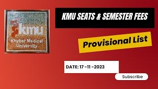 KMU SEATS and Fee Structure I Nursing | Pharmacy | DPT | MLT | Radiology | Dental | Anesthesia