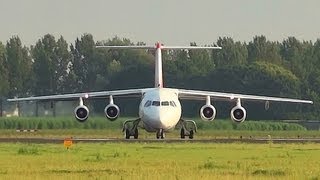 Avro RJ85 cityjet AirFrance EI-RJJ taxi turn takeoff @ AMS Schiphol