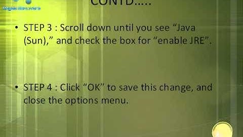 HOW TO ENABLE JAVA FEATURE IN INTERNET EXPLORER 8 OR HIGHER VERSIONS