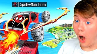 Skáču SPIDERMAN autama přes CELOU MAPU v GTA 5!