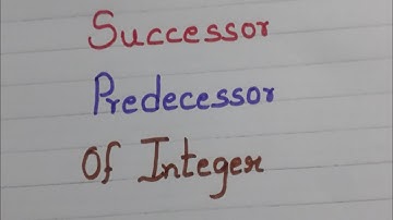 Integers Successor and Predecessor