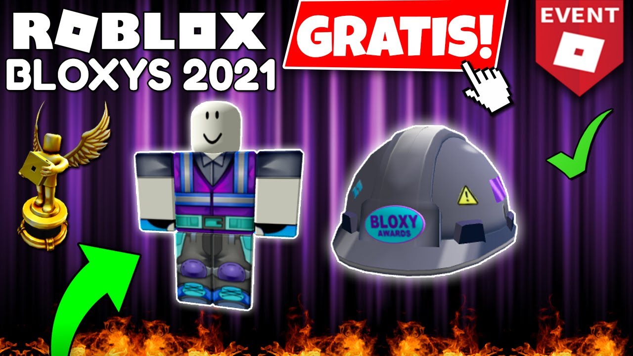 COMO PEGAR o CHAPÉU e ROUPAS GRATÍS do BLOXY AWARDS (Bloxy Builder's  Helmet) no ROBLOX 😱 