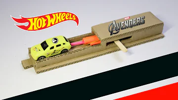 How to Make HOT WHEELS Launcher From Cardboard With Toy Car Launcher