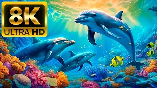 UNDERWATER WONDERS - 8K HDR 60FPS DOLBY VISION - With Ocean Sounds (Colorfully Dynamic)