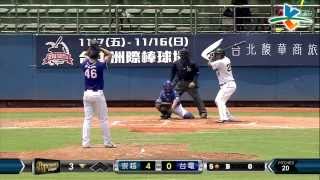 20140807-1 爆米花 崇越vs台電 3下 巴耶茲反方向深遠二壘安打