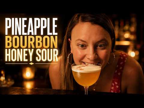 How to Make a Professional Pineapple Bourbon Honey Sour at Home🍍🍸