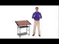 Adjustable Drawing and Drafting Table with Pewter Frame - FitDango Adjustable Drawing and Drafting Table with Pewter Frame - FitDango