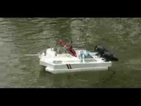 1st test of RC Heli taking off  RC Heli-Barge