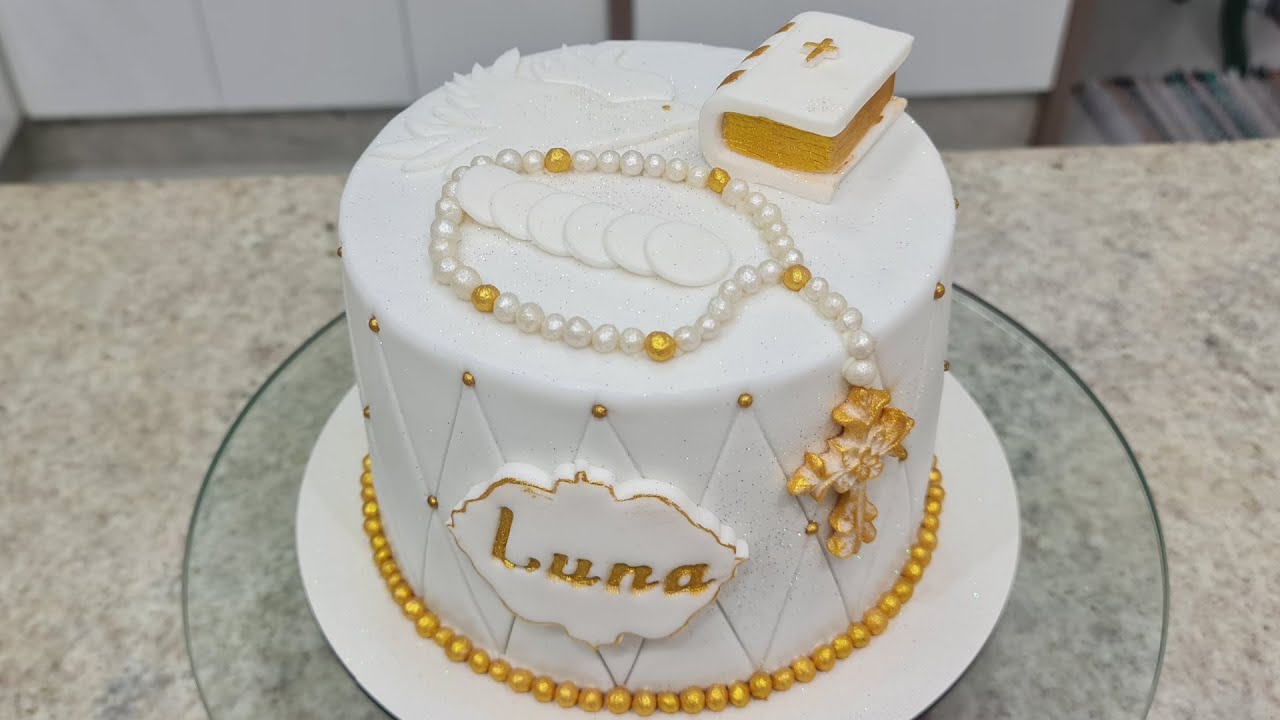 BOLO DE CRISMA COM TÉCNICA MATELASSÊ / COBERTURA PASTA AMERICANA  @PARIS CAKE DESIGNER